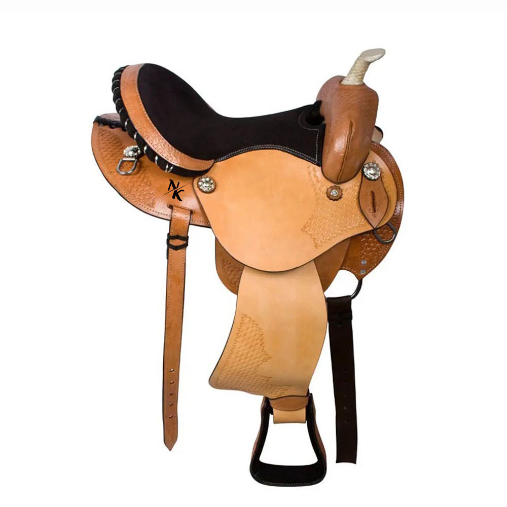 Leather Work Western - Premium Denim Saddle, Leather Saddle, Ranch