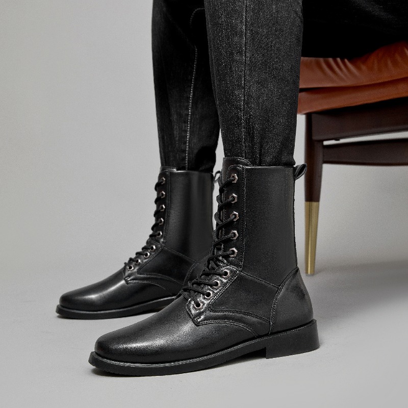 Leatherwork Boots - High-top Leather Boots Outdoor Tactical Combat