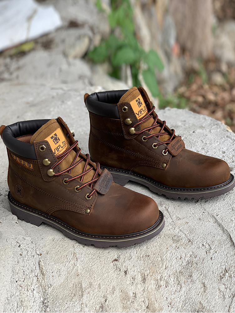 Leather Work Western - Men's Genuine Leather Boots Classic Outdoor