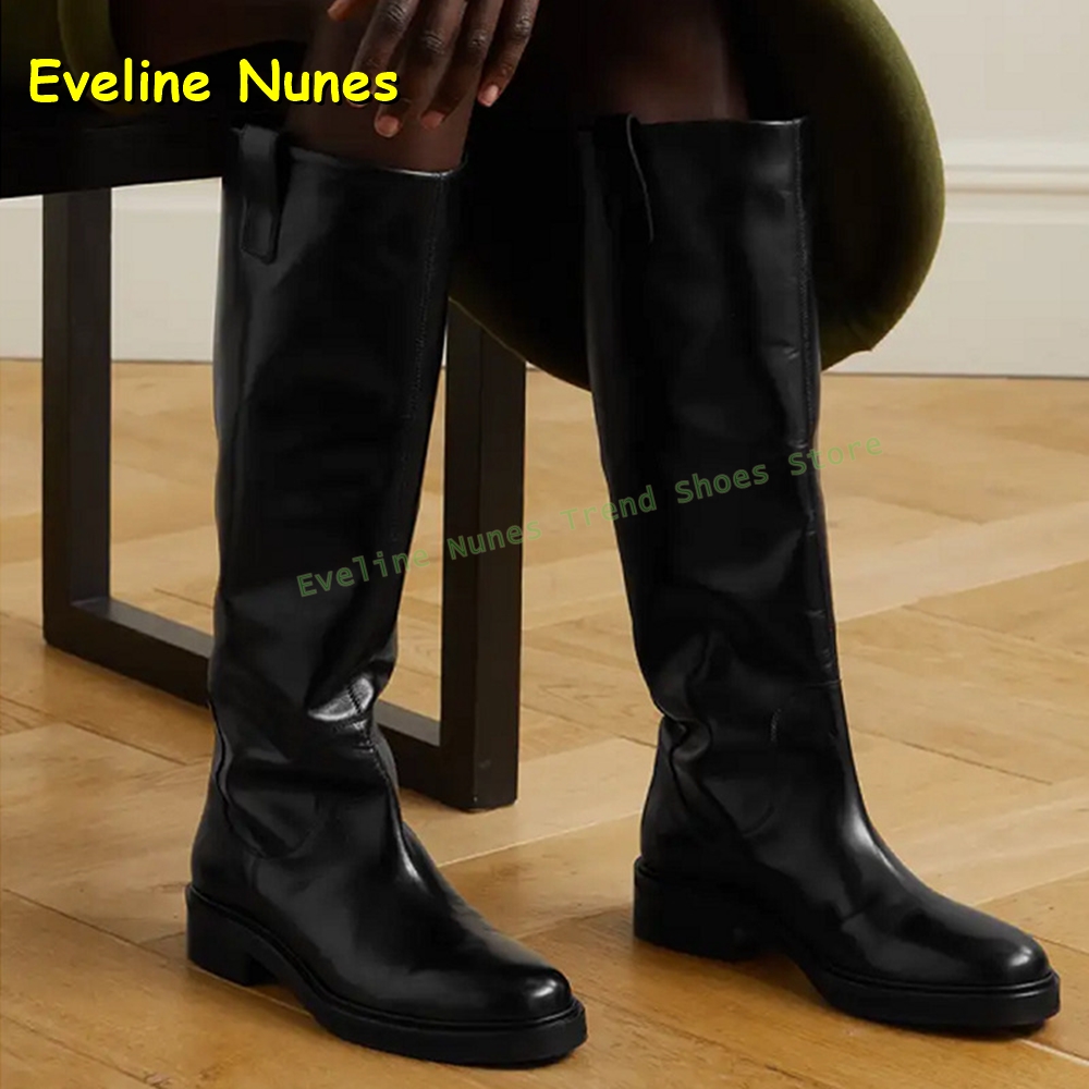 Leatherwork Boots - Black Leather Knee High Riding Boots