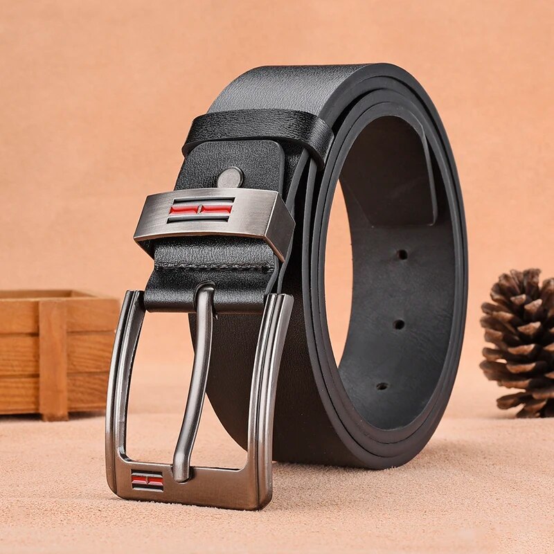 Leather Works Belt - Fashion Casual Luxury Men's Metal Pin
