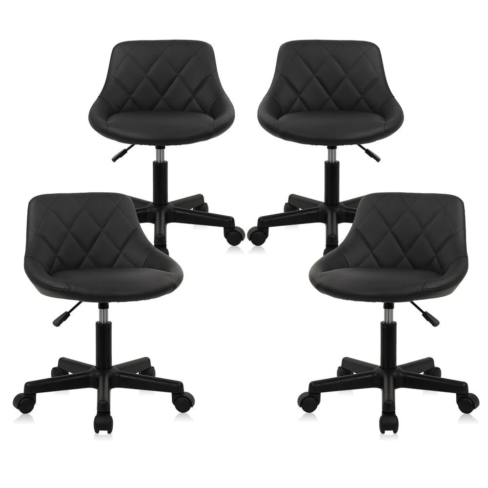 Low Back Rolling Stool PU Leat - Leatherwork Desk review and price