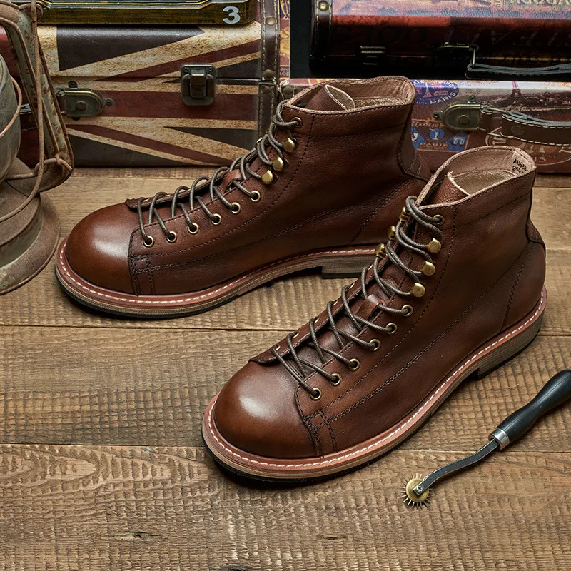 Handmade British Big Size Men  - Leatherwork Boots review and price