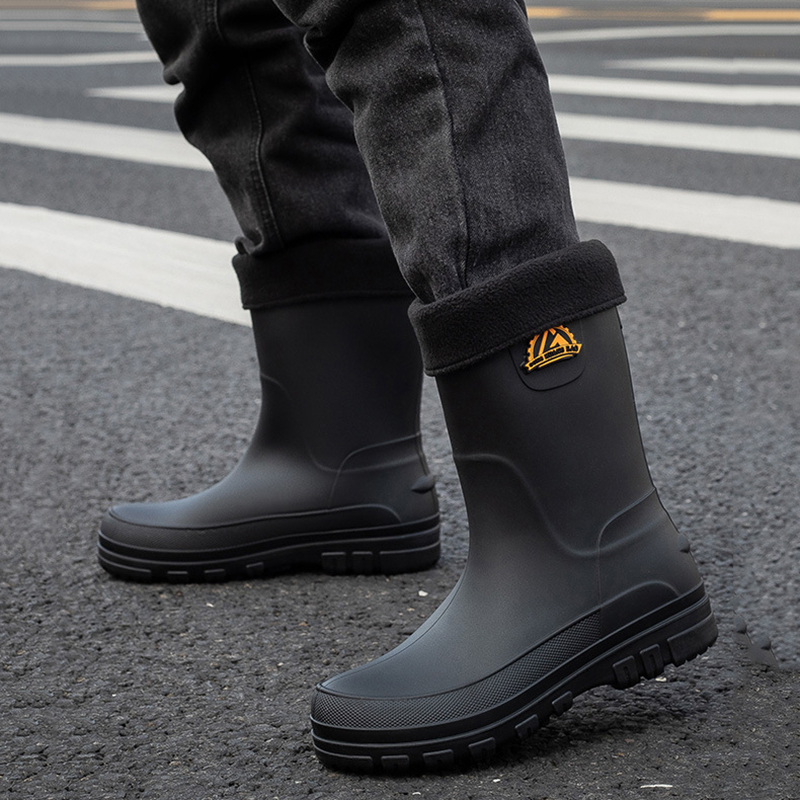 New Fashion Men Rain Boots Pla - Leather Work Youtube review and price