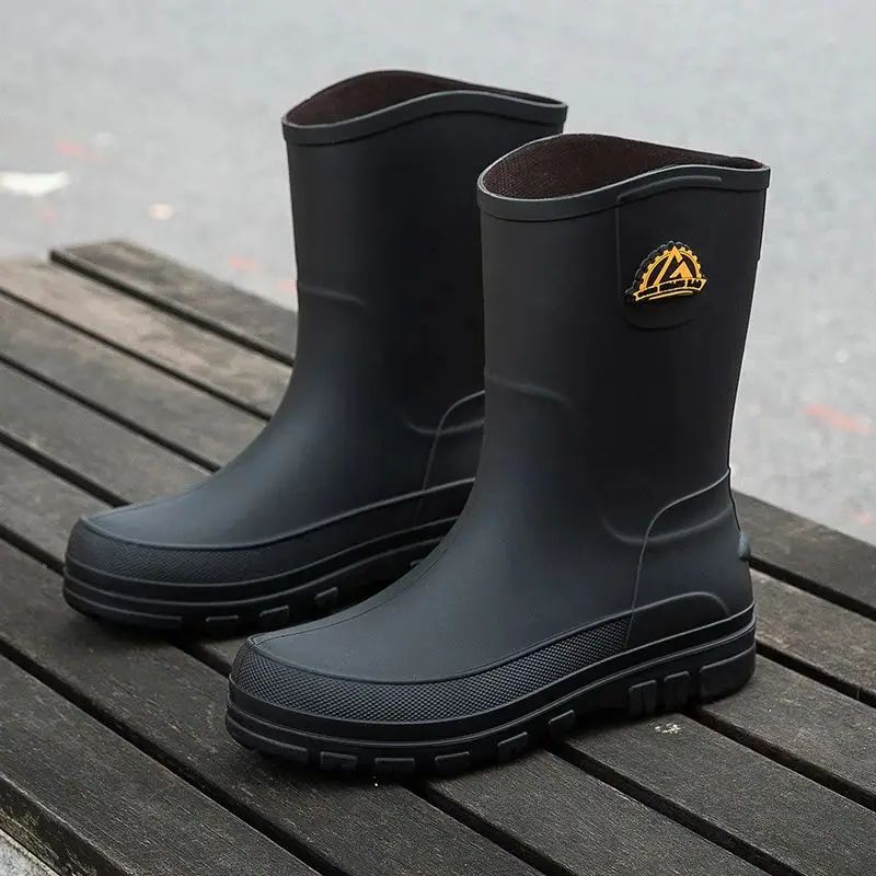 New Fashion Men Rain Boots Pla - Leather Work Youtube review and price