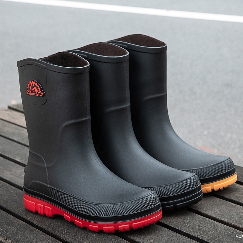 New Fashion Men Rain Boots Pla - Leather Work Youtube review and price