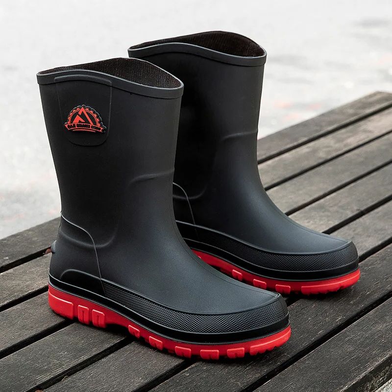 New Fashion Men Rain Boots Pla - Leather Work Youtube review and price