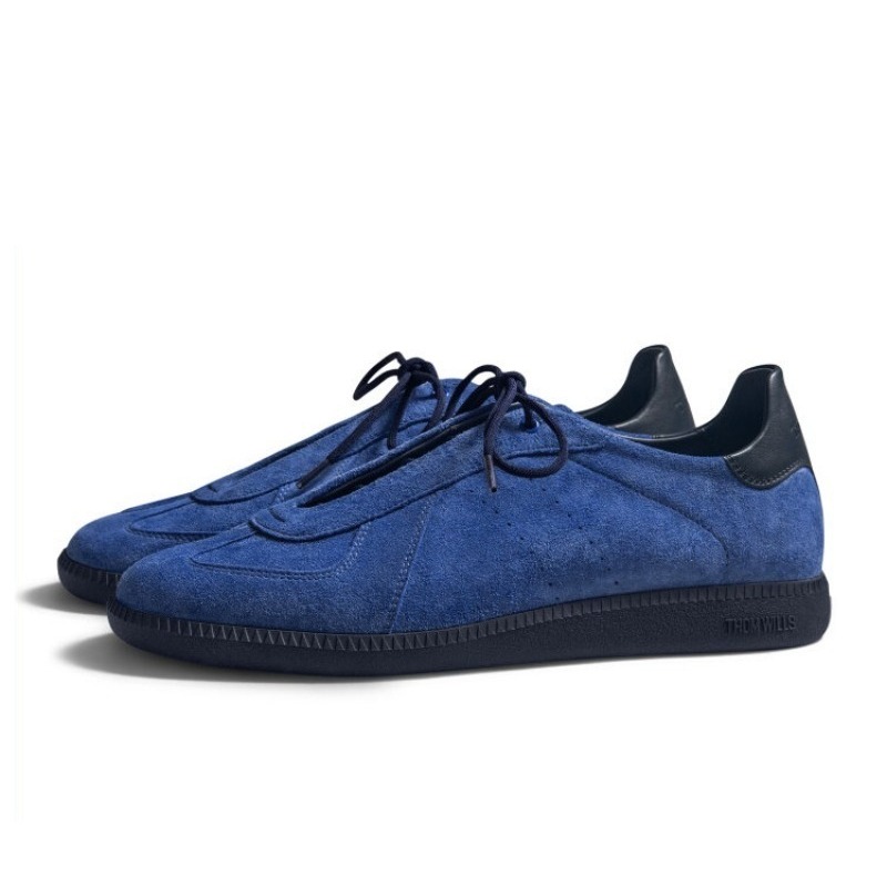 Luxury Cowhide Sneakers Blue C - Leatherwork Training review and price