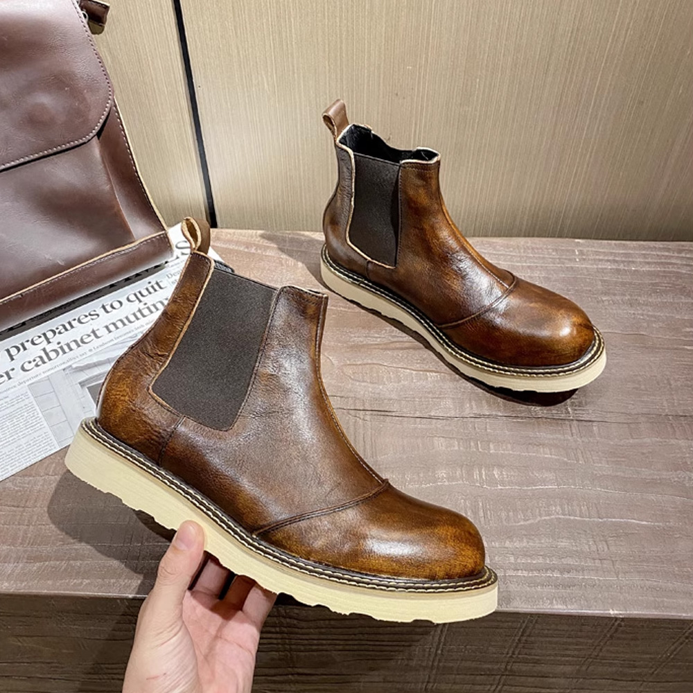 Retro Men's Genuine Leather Ch - Leather Work Western review and price