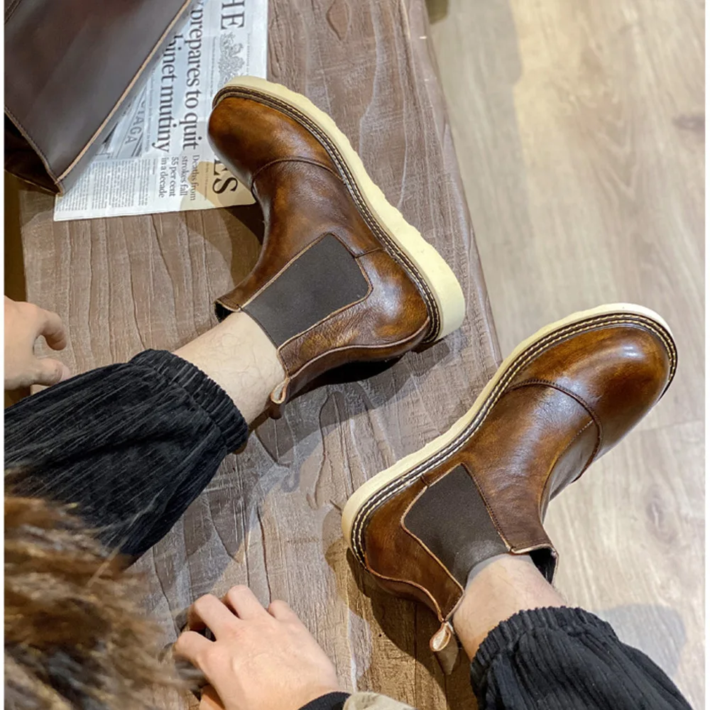 Retro Men's Genuine Leather Ch - Leather Work Western review and price