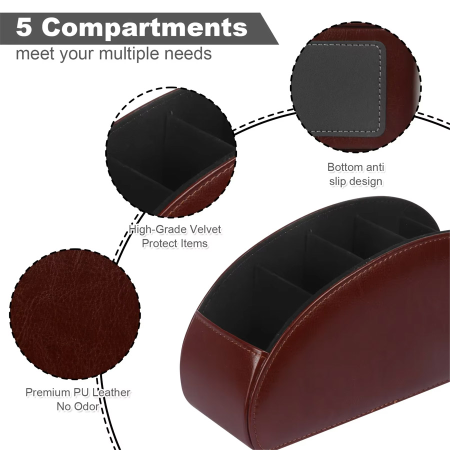 1Pc 5 Grid PU Leather Desktop  - Leatherwork Desk review and price