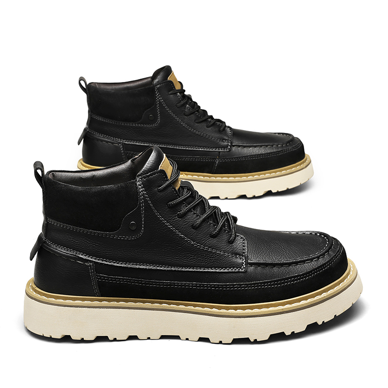 Men Brown Fleece Lined Warm Hi - Leatherwork Boots review and price