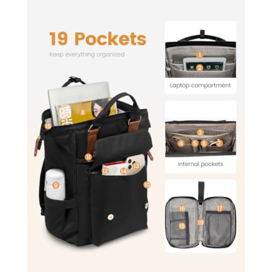 Laptop Backpack for Women, Tea - For Leather Work review and price